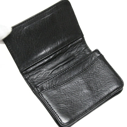 CHROME HEARTS Black Leather 3-Pocket Card Case Size ONE SIZE