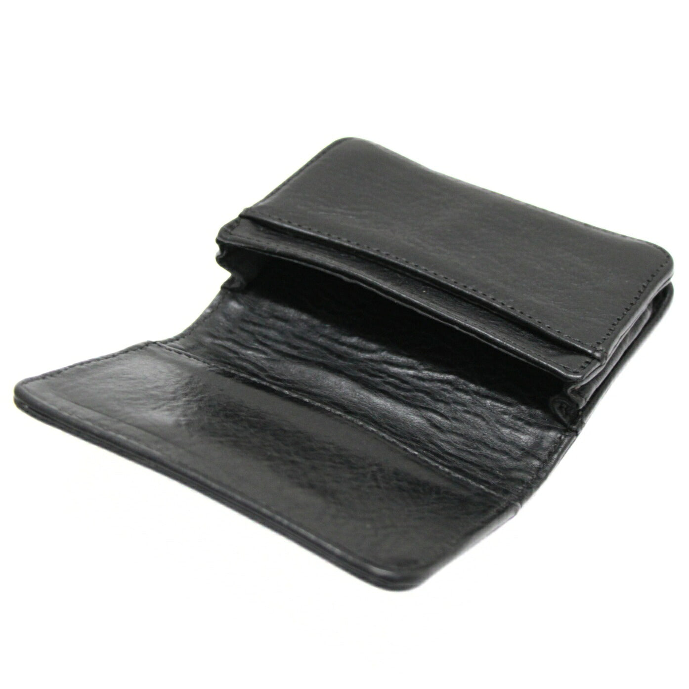 CHROME HEARTS Black Leather 3-Pocket Card Case Size ONE SIZE