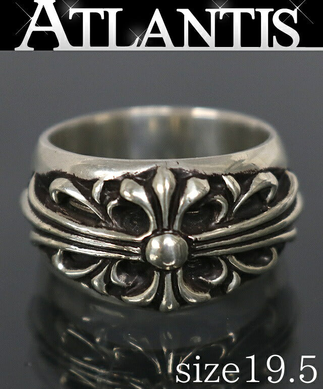 CHROME HEARTS Floral Cross Ring Silver SV925 Size ONE SIZE