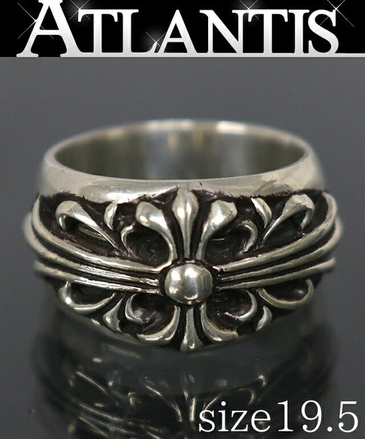 CHROME HEARTS Floral Cross Ring Silver SV925 Size US 9