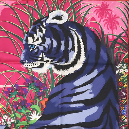 HERMES Tyger Tyger Alice Shirley Silk Carré 90 Scarf