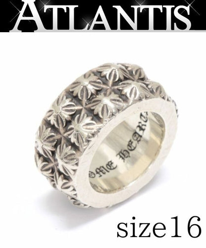 CHROME HEARTS Beat Punk 2-Row Silver Ring Size ONE SIZE