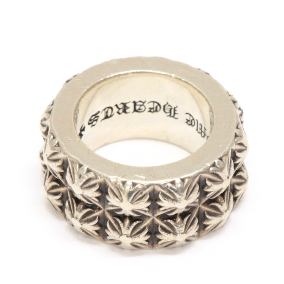 CHROME HEARTS Beat Punk 2-Row Silver Ring Size ONE SIZE
