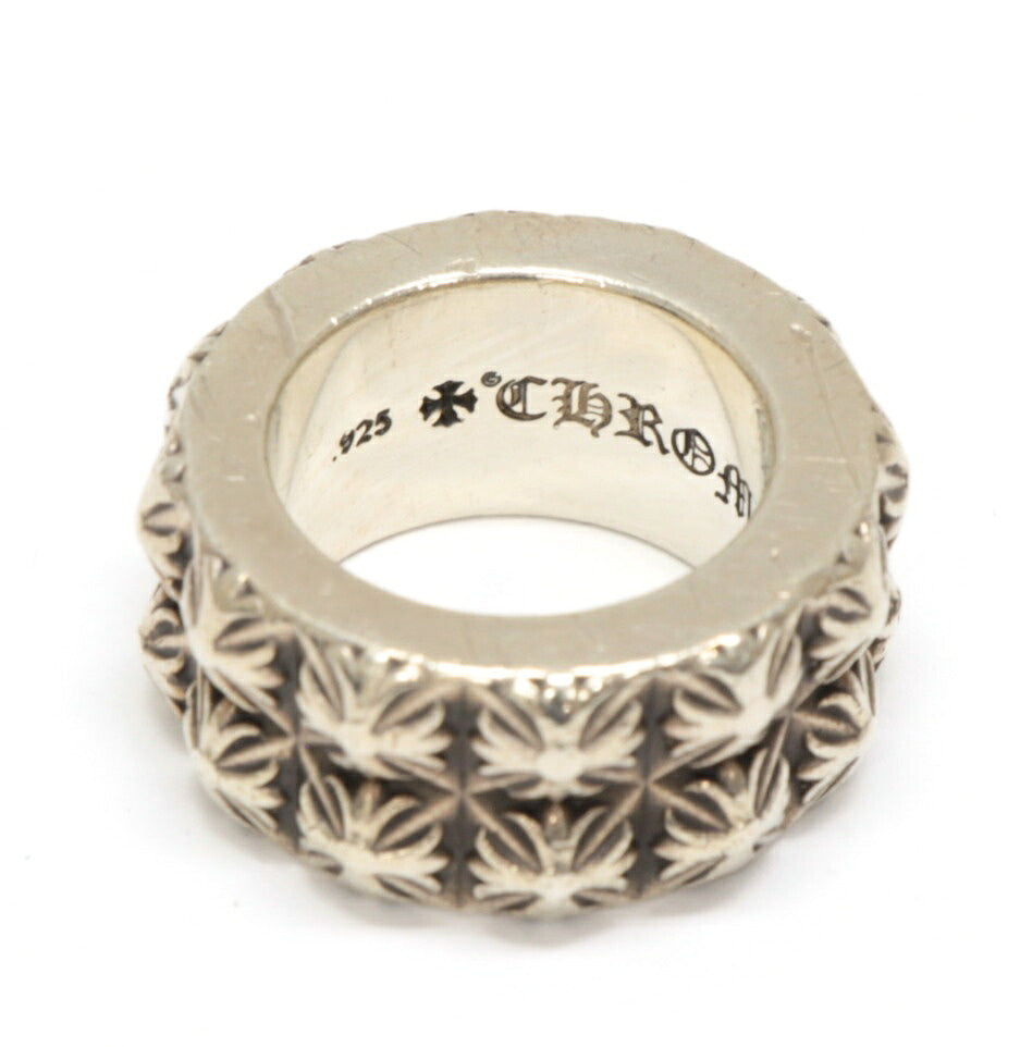 CHROME HEARTS Beat Punk 2-Row Silver Ring Size ONE SIZE