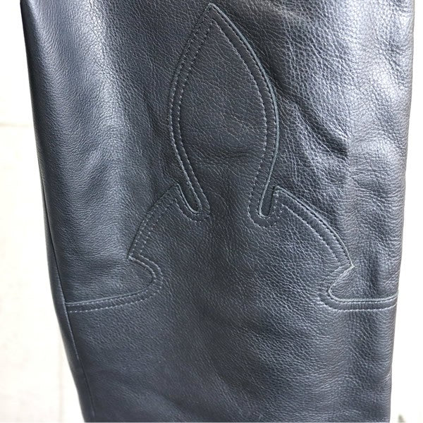 CHROME HEARTS Old Flare Knee 5-Pocket Leather Pants Size 32