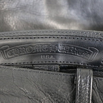 CHROME HEARTS Old Flare Knee 5-Pocket Leather Pants Size 32