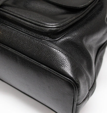 CHANEL Vintage Drawstring Backpack Black Size ONE SIZE