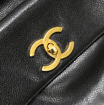 CHANEL Vintage Drawstring Backpack Black Size ONE SIZE