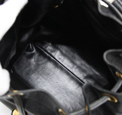 CHANEL Vintage Drawstring Backpack Black Size ONE SIZE