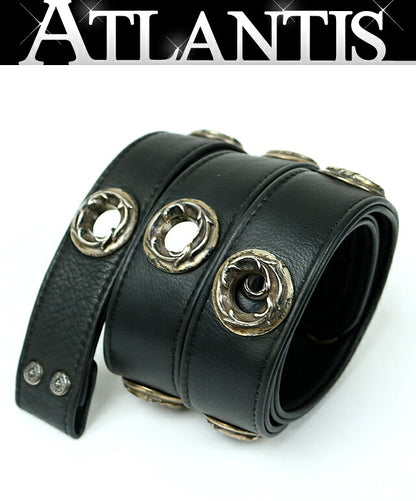 CHROME HEARTS Large Grommet Leather Belt Size 38
