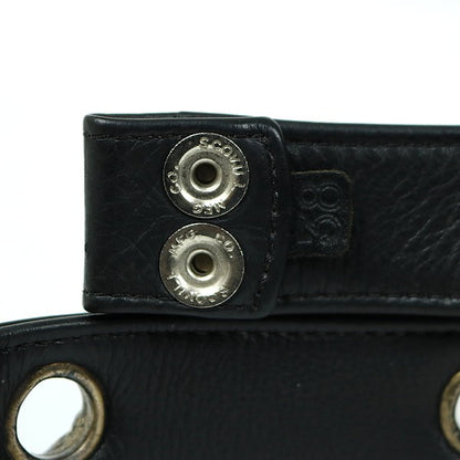 CHROME HEARTS Large Grommet Leather Belt Size 38