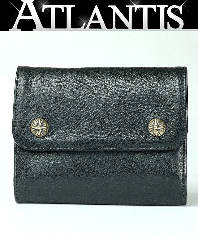 CHROME HEARTS Wave Mini Cross Tri-Fold Wallet Size ONE SIZE
