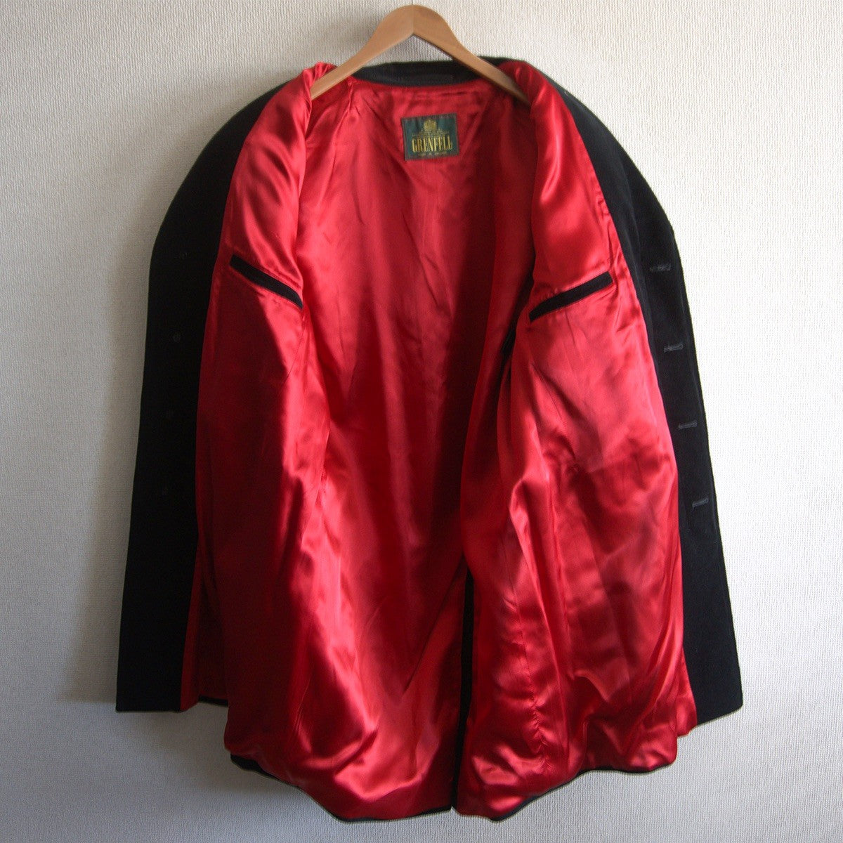 Grenfell Corduroy Chester Coat Black Size 40
