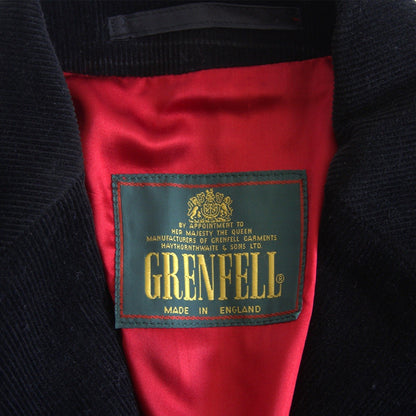 Grenfell Corduroy Chester Coat Black Size 40