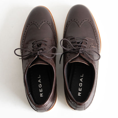 REGAL Brown Wingtip Leather Shoes Sneaker Sole Size 8