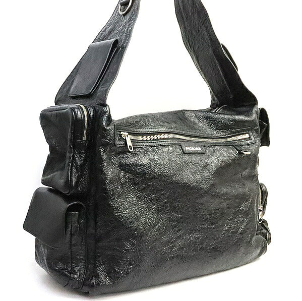 BALENCIAGA Superbusy Large Lambskin Bag Black Size ONE SIZE
