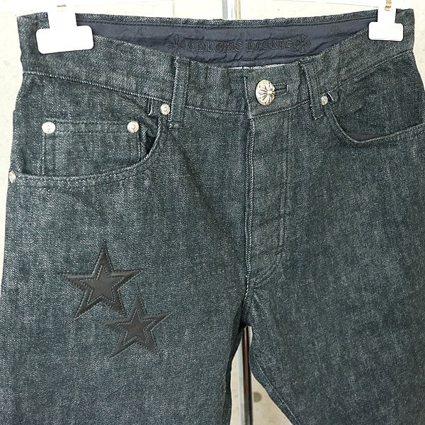 CHROME HEARTS Star Patch 5-Pocket Denim Jeans Indigo Size 31