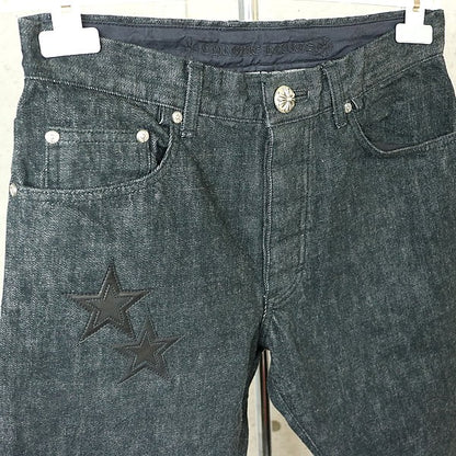 CHROME HEARTS Star Patch 5-Pocket Denim Jeans Indigo Size 31