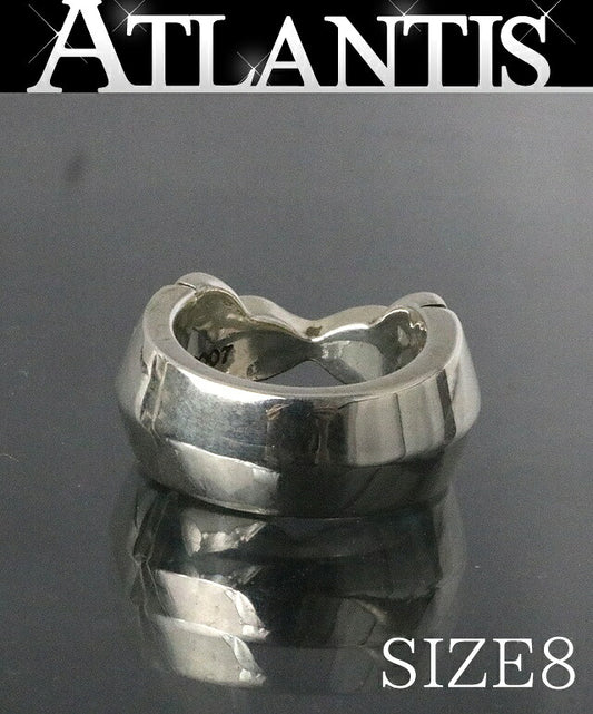 CHROME HEARTS Double Fleurknee Ring Silver Size US 4.5