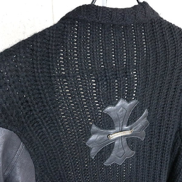 CHROME HEARTS CH+ Patch Leather Panel Cashmere Long Size S
