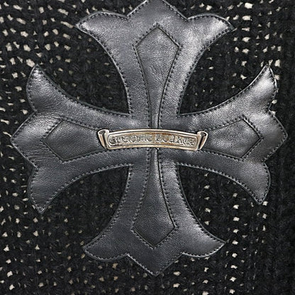 CHROME HEARTS CH+ Patch Leather Panel Cashmere Long Size S