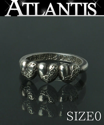 CHROME HEARTS Bubblegum 3 Heart Ring Silver Size ONE SIZE