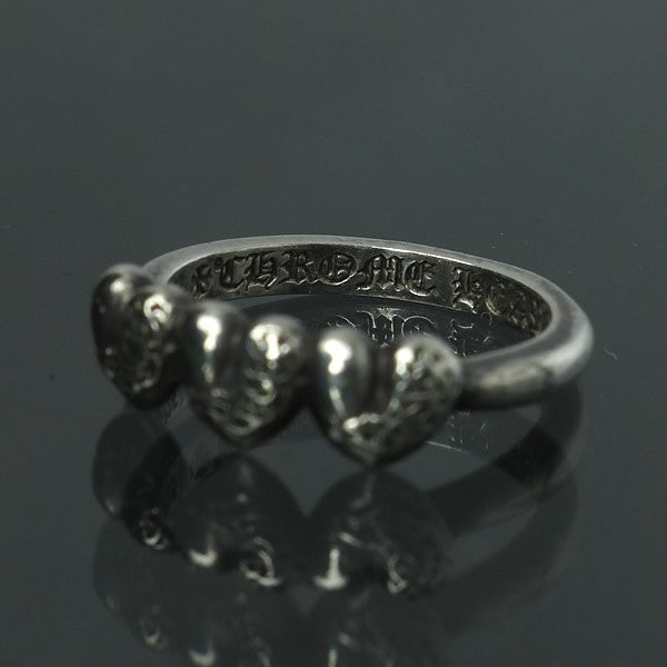CHROME HEARTS Bubblegum 3 Heart Ring Silver Size ONE SIZE