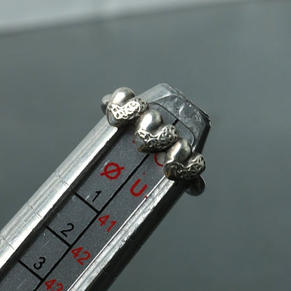 CHROME HEARTS Bubblegum 3 Heart Ring Silver Size ONE SIZE