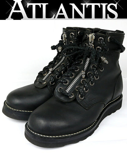CHROME HEARTS x WESCO Dagger Zip Leather Boots SV925 Size 8