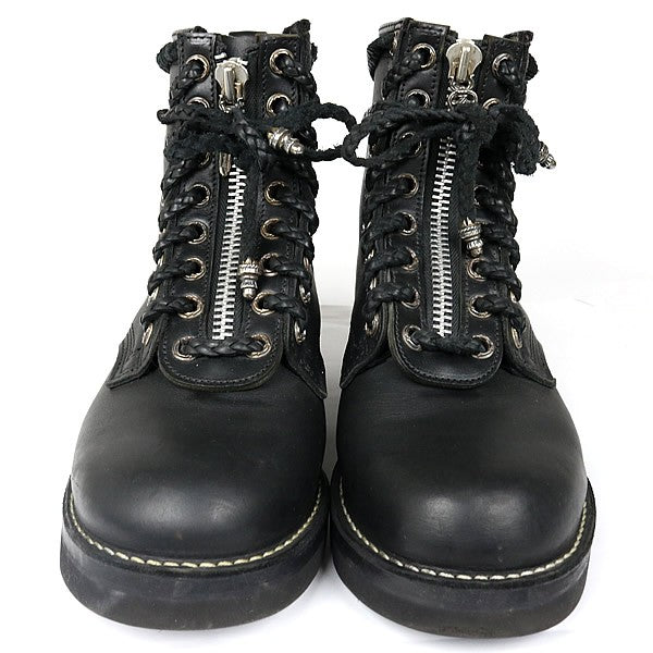 CHROME HEARTS x WESCO Dagger Zip Leather Boots SV925 Size 8