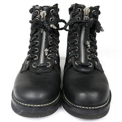 CHROME HEARTS x WESCO Dagger Zip Leather Boots SV925 Size 8