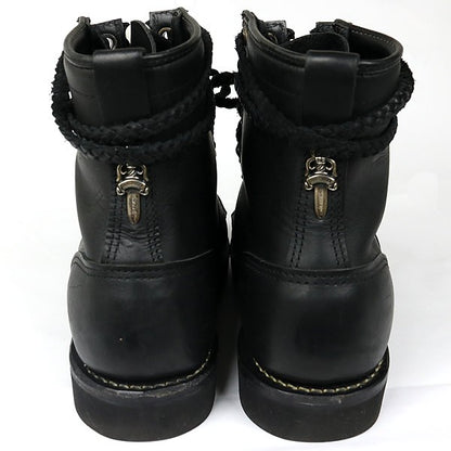CHROME HEARTS x WESCO Dagger Zip Leather Boots SV925 Size 8