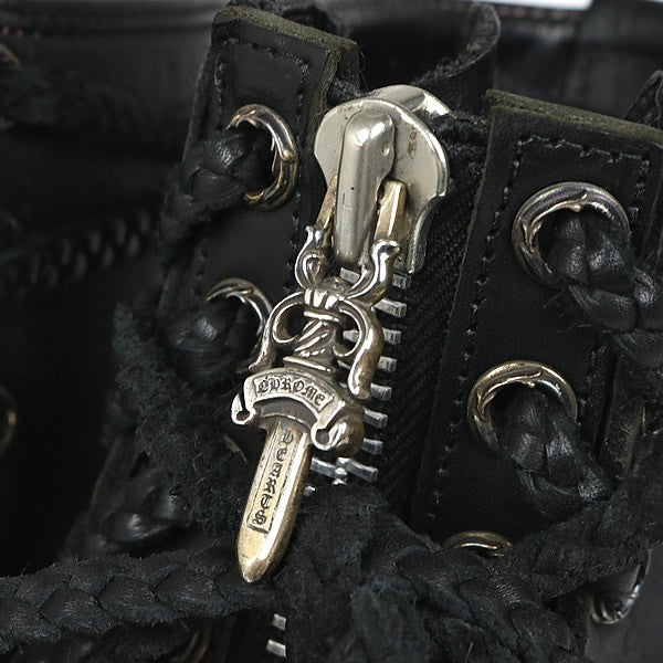 CHROME HEARTS x WESCO Dagger Zip Leather Boots SV925 Size 8