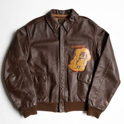 Eastman Leather Clothing A-2 Leather Flight Jacket Brown Size M