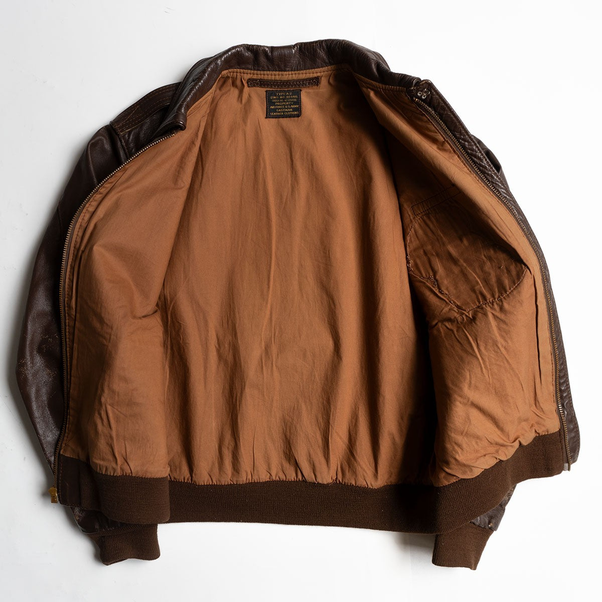 Eastman Leather Clothing A-2 Leather Flight Jacket Brown Size M