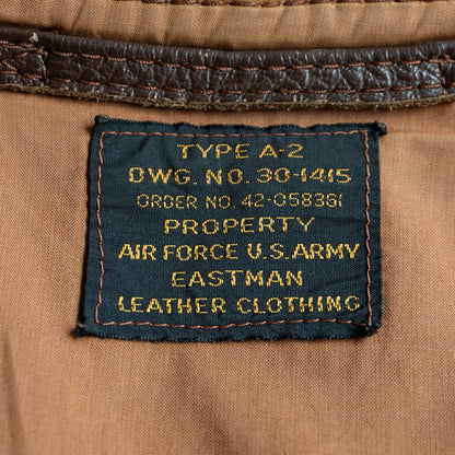 Eastman Leather Clothing A-2 Leather Flight Jacket Brown Size M