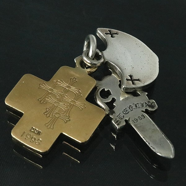 CHROME HEARTS 22K/SV925 Three Trinkets Pendant Size ONE SIZE