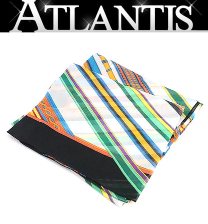 HERMES Cotton Multi Stripe Multi-Color Scarf Size ONE SIZE