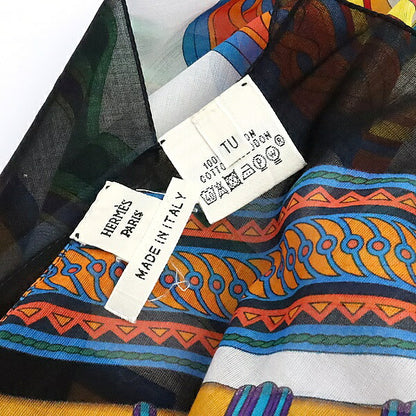 HERMES Cotton Multi Stripe Multi-Color Scarf Size ONE SIZE