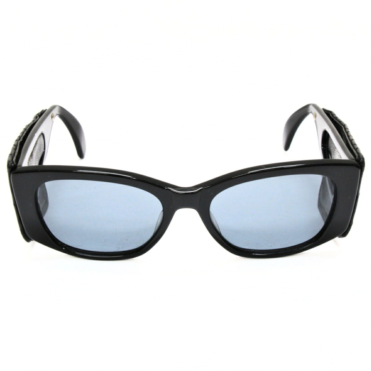 CHANEL Vintage Matelasse Sunglasses Black Size ONE SIZE
