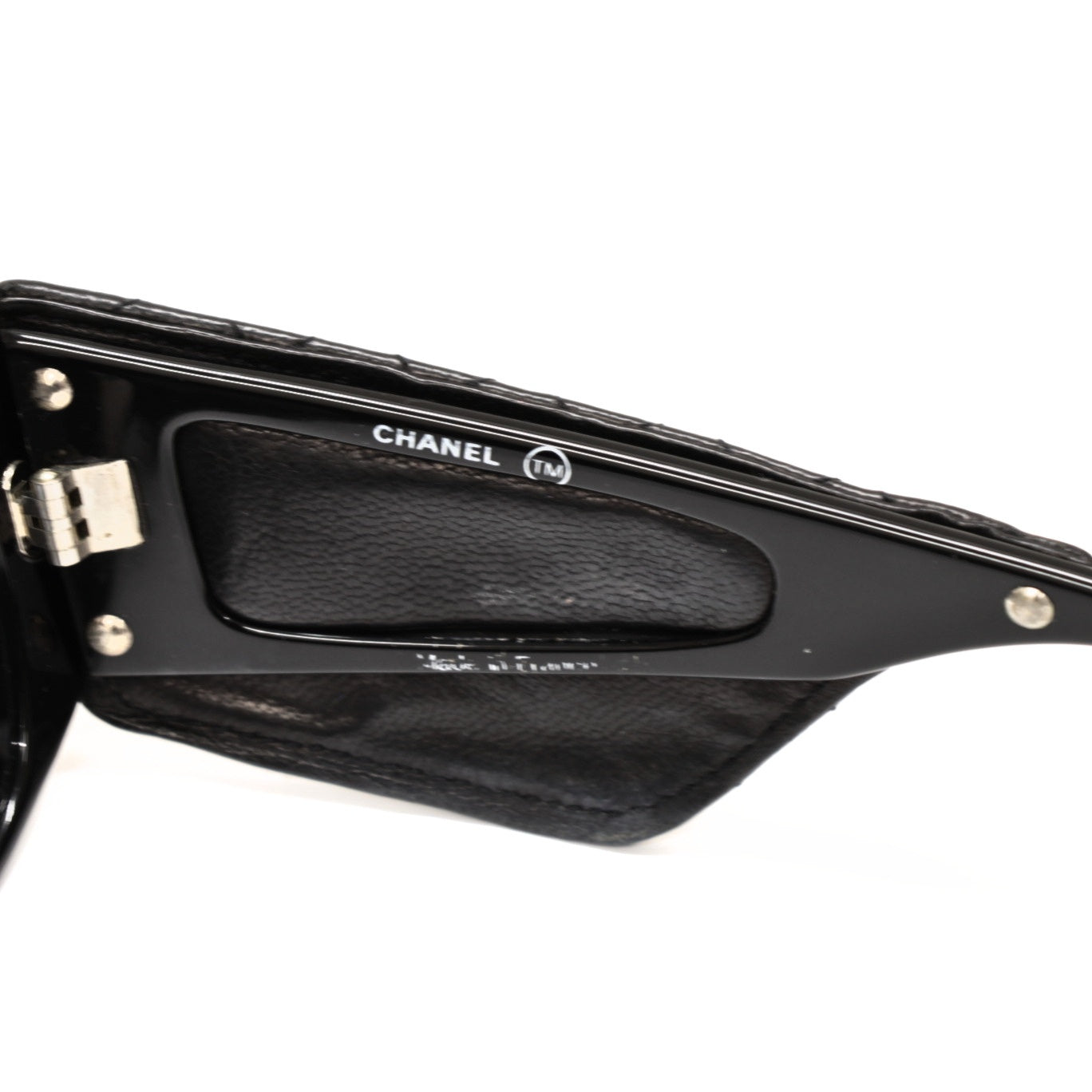 CHANEL Vintage Matelasse Sunglasses Black Size ONE SIZE