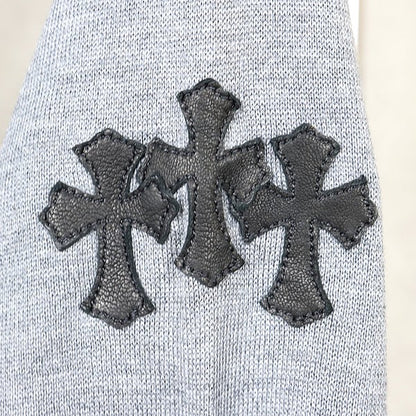 CHROME HEARTS Y NOT Cross Patch Long Sleeve Tee Gray Size XL