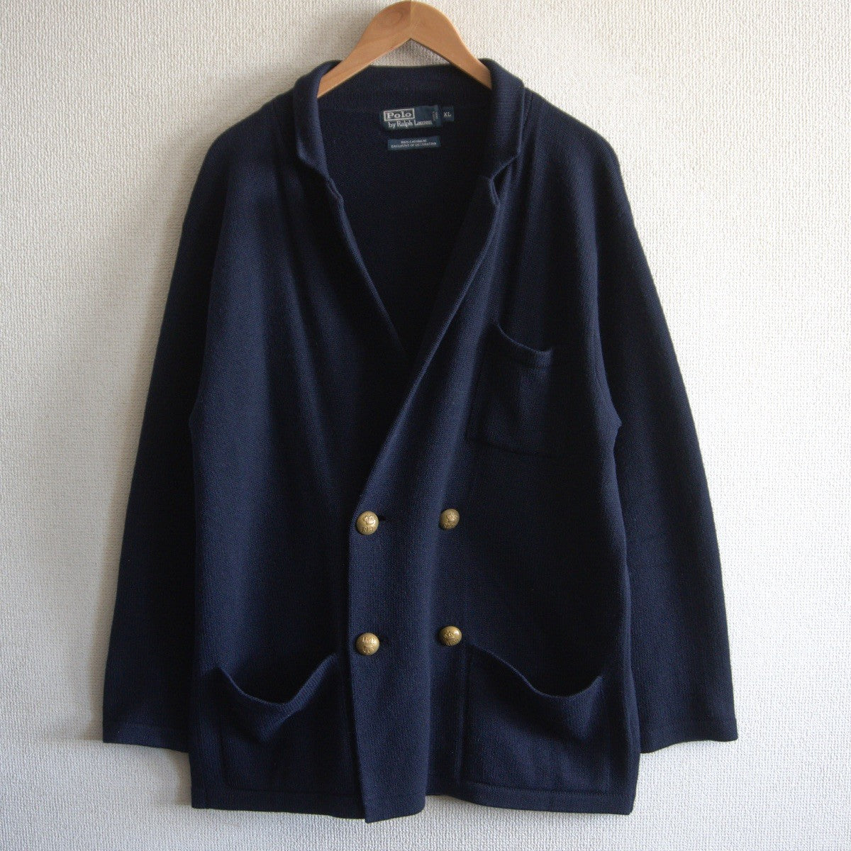 Polo Ralph Lauren 100% Cashmere Navy Blazer Tailored Jacket Size XL