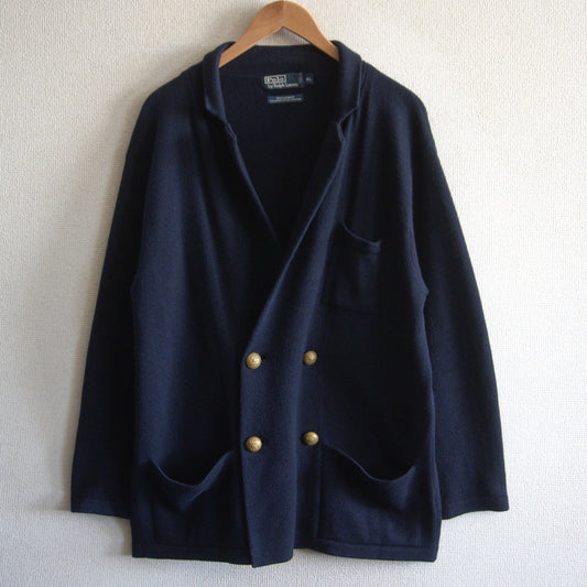 Polo Ralph Lauren 100% Cashmere Navy Blazer Tailored Jacket Size XL