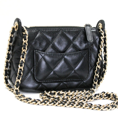 CHANEL Matelasse Small Chain Bag Black Size ONE SIZE