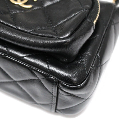 CHANEL Matelasse Small Chain Bag Black Size ONE SIZE