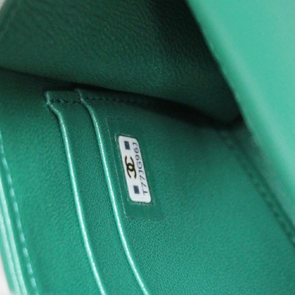 CHANEL Matelasse Mini Top Handle Green Bag Size ONE SIZE