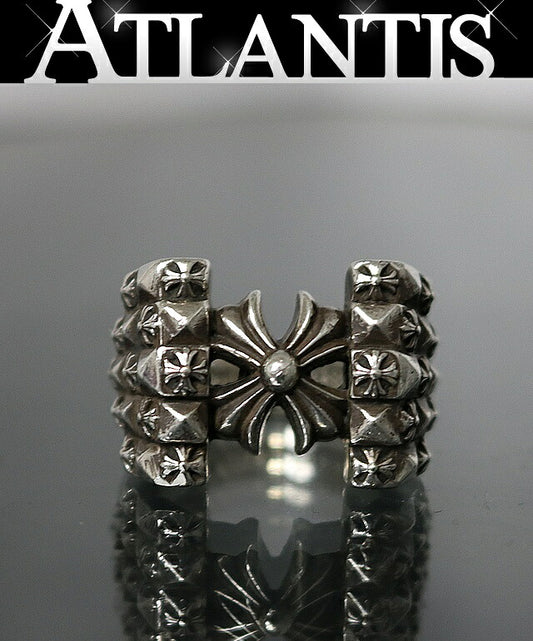 CHROME HEARTS DECO CH Plus Silver Ring Size US 9
