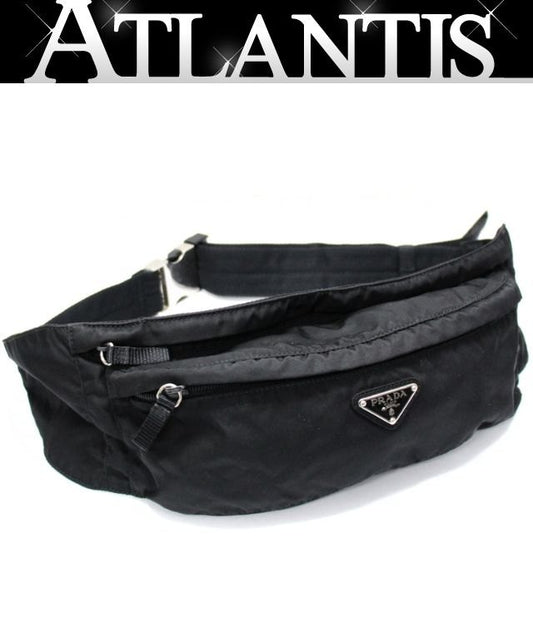 PRADA Triangle Logo Nylon Waist Body Bag Size ONE SIZE