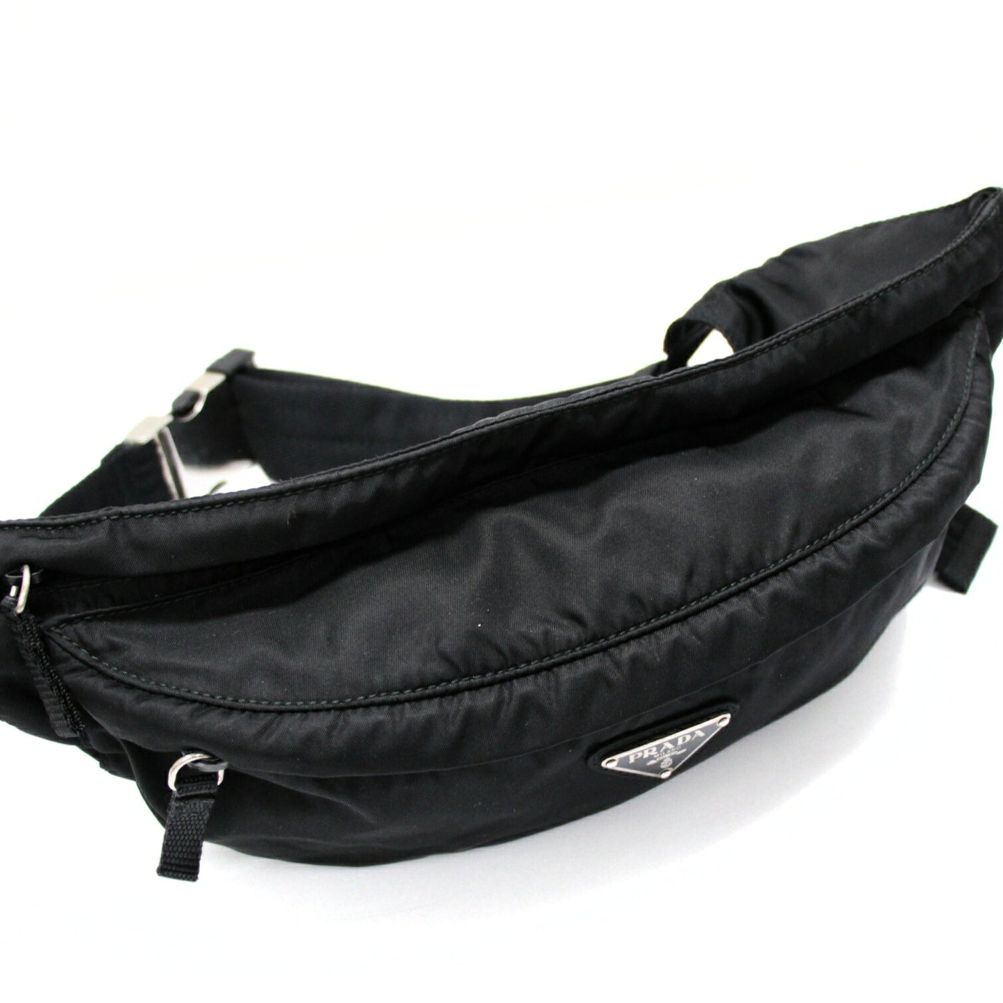 PRADA Triangle Logo Nylon Waist Body Bag Size ONE SIZE